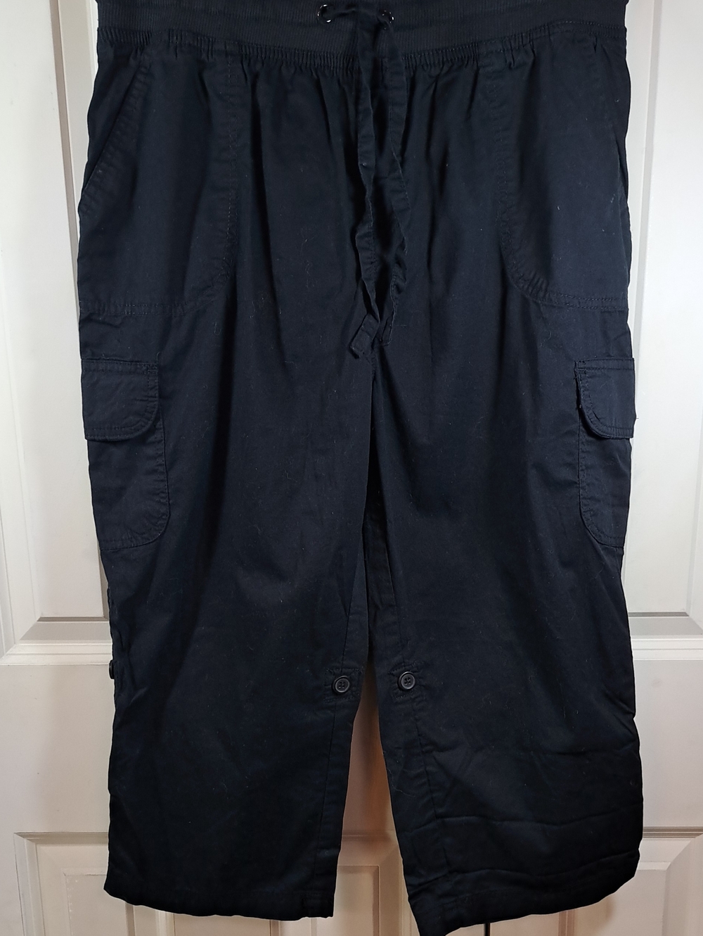 Woman Within Black Cargo Capri Pants